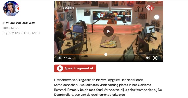 Interview Youri met NPO 2 over de Bemmelse Dweildag